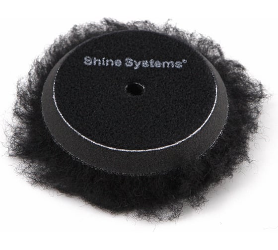 Полировальный круг из черного меха Black Wool Pad 75 мм Shine systems SS540 1