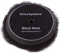 Полировальный круг из черного меха Black Wool Pad 125 мм Shine systems SS623