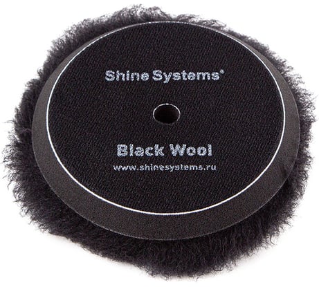Полировальный круг из черного меха Black Wool Pad 125 мм Shine systems SS623