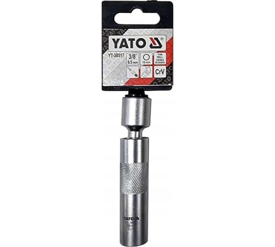 Головка с шарниром для свечей зажигания 16 мм, 3/8" YATO YT-38517