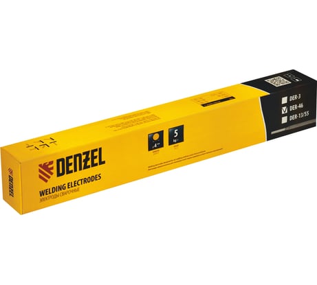 Электроды DER-46 (4 мм, 5 кг, рутиловое покрытие) Denzel 97517