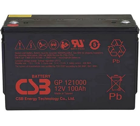 Аккумулятор для ИБП CSB GP121000 12В, 100 Ач УТ-00000095