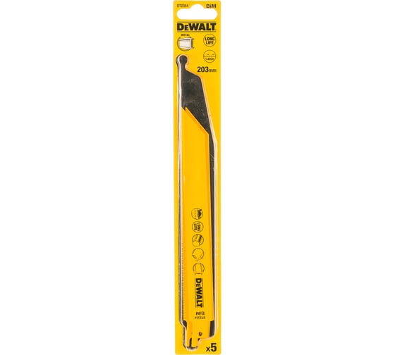 Пилки по металлу для ножовок 5 шт. (203 мм; 1,4 мм; BIM) DEWALT DT 2354
