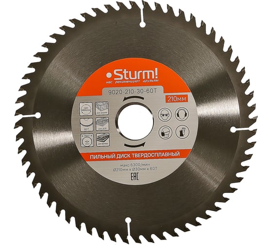 Диск пильный 210х30 мм, 60T Sturm 9020-210-30-60T