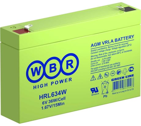 Аккумулятор для ИБП WBR HRL634W 6В, 9 Ач УТ-00000265