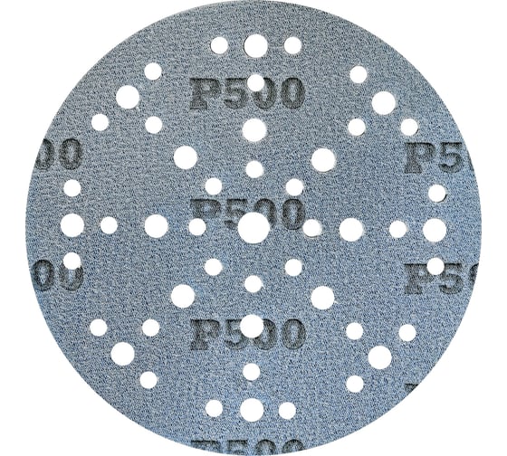 Шлифовальный круг на липучке GRANAT 48+1 отв., 150 мм, P500, 5 шт ABRAFORM AG5-150-49-P500