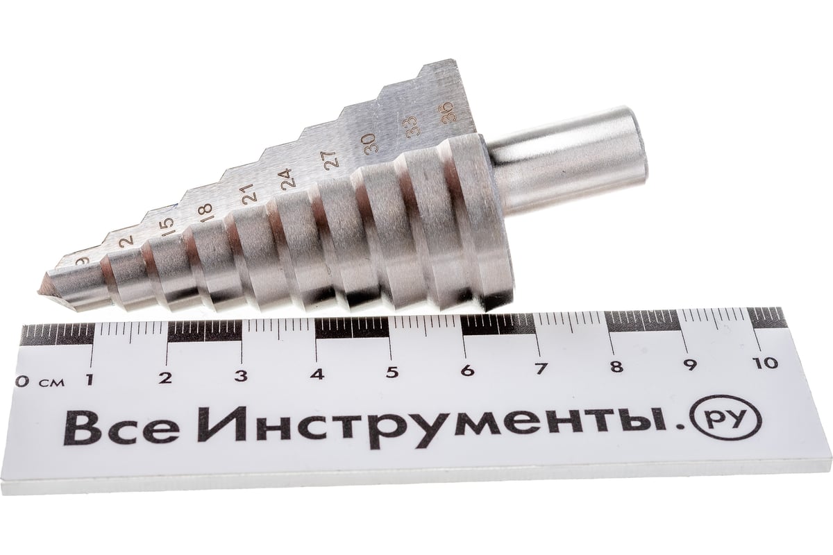 Сверло ступенчатое (9-36 мм; 9 ступеней; HSS) по металлу FIT IT 36399 ...