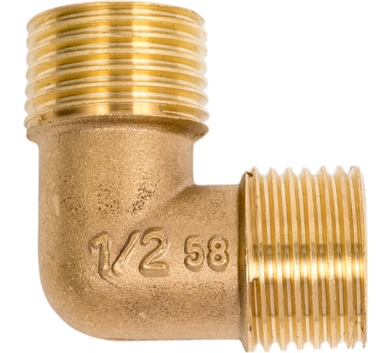 Уголок для компрессора резьба наружная 1/2" латунь Pegas pneumatic 4327 1