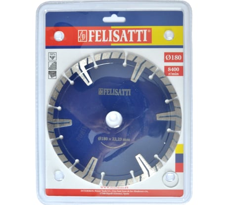 Диск "Турбо" отрезной алмазный по бетону (180х22,2 мм) Felisatti 922150570