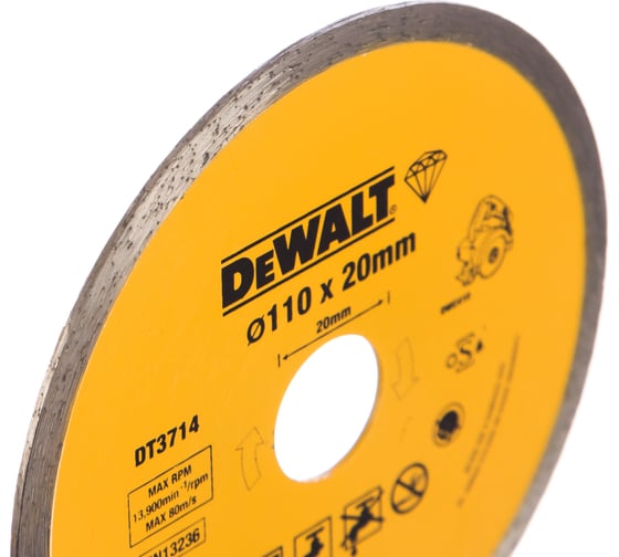 Диск алмазный сплошной (110х20 мм) для плиткореза DWC 410 DEWALT DT 3714