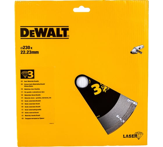 Диск алмазный отрезной (230х22.2 мм) для УШМ DEWALT DT 3763