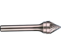 Бор-фреза твердосплавная коническая угол 60 градусов J16 14x06 16x13.8x6х65 мм, Х-образная насечка CNIC 31167