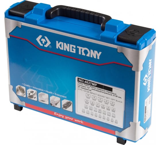 Набор торцевых 12-гранных головок ударных 27 шт, 8-36 мм, 1/2" DR KING TONY 4827MP