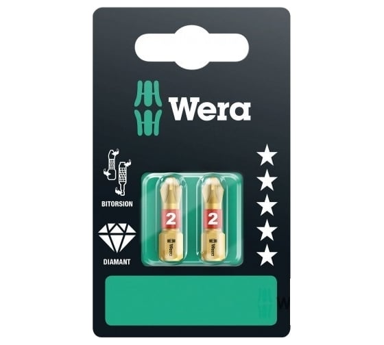 Бита 851/1 BDC SET SB (2 шт; PH2; 25 мм) WERA WE-073335