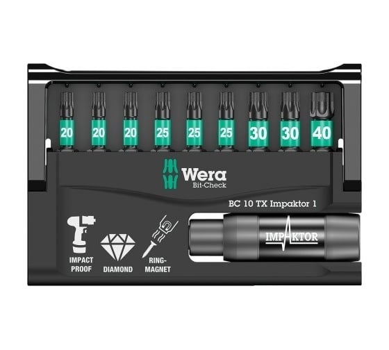 Набор бит TX Impaktor 1 10 предметов WERA WE-057688 1