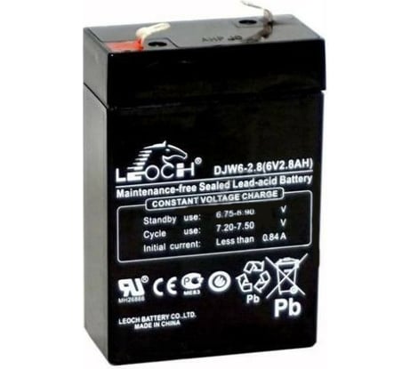 Аккумулятор для ИБП Leoch DJW6-2.8 6В, 2.8 Ач УТ-00001261
