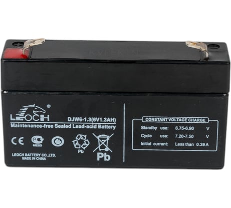 Аккумулятор для ИБП Leoch DJW6-1.3 6В, 1.3 Ач УТ-00001263
