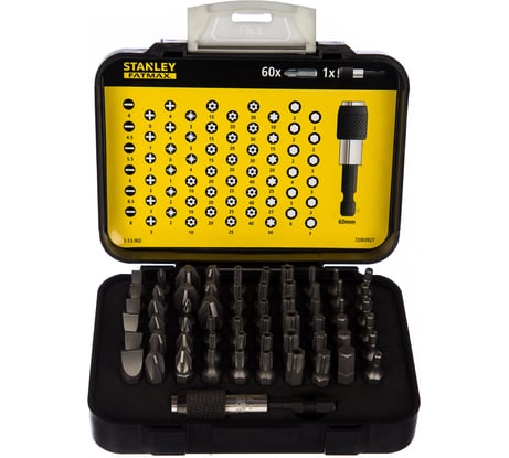 Набор вставок отверточных Expert с магнитным держателем (1/4", 61 предмет) Stanley 1-13-902