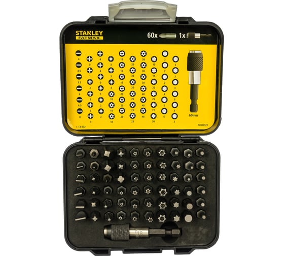 Набор вставок отверточных Expert с магнитным держателем (1/4", 61 предмет) Stanley 1-13-902