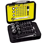 Набор вставок отверточных Expert с магнитным держателем и мини-трещоткой (1/4", 39 предметов) Stanley 1-13-907