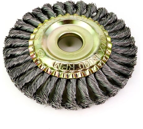 Щетка коническая жгутовая для УШМ 125x10x22.2 мм, проволока сталь 0.50 мм SIT 0550