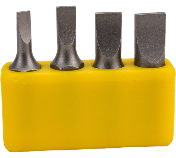 Набор бит шлицевых SL 4 шт, SL3-SL6.5, 1/4" 10106004S AIST 00-00025983 1