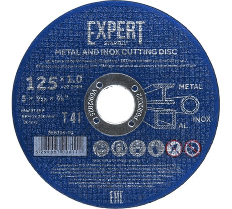 Круг отрезной Expert 125x1x22.2 мм для металла и нержавеющей стали STARTUL SE8125-10