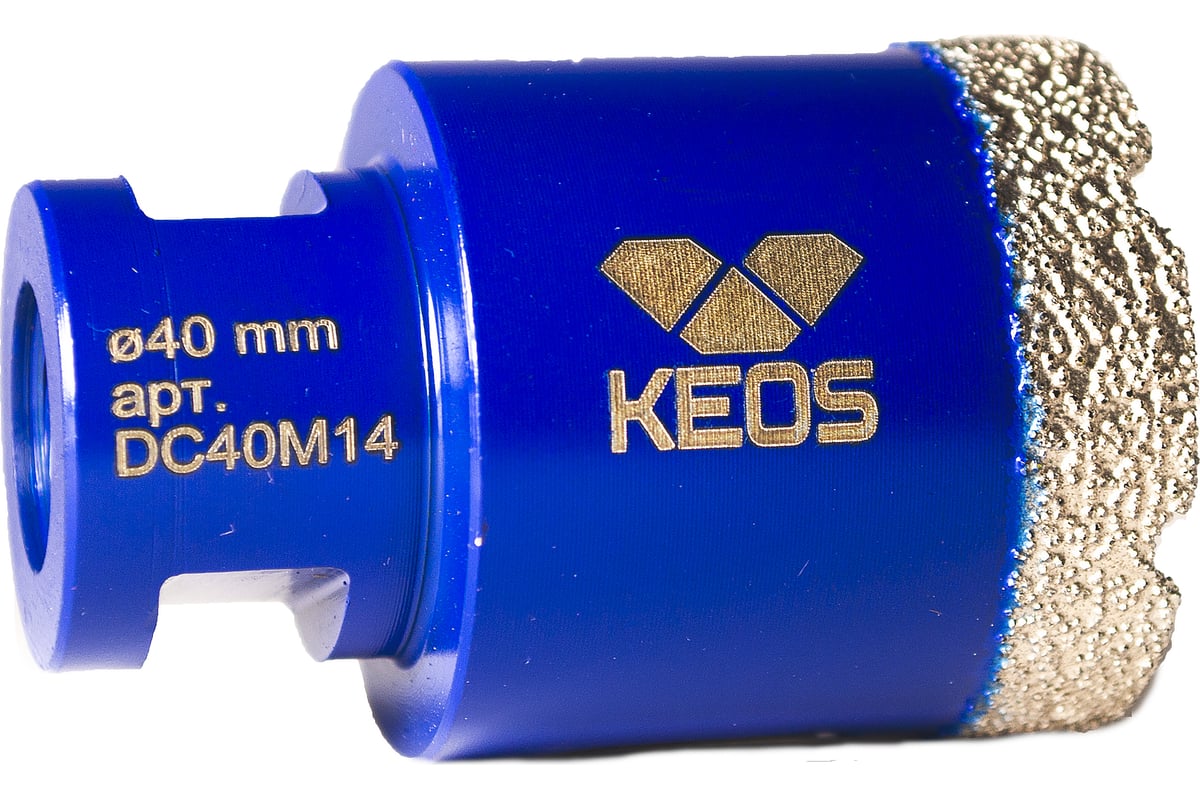 Коронка алмазная по керамограниту PRO 40 мм, M14 KEOS DC40M14 ...