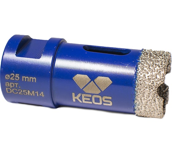 Коронка алмазная по керамограниту PRO 25 мм, M14 KEOS DC25M14