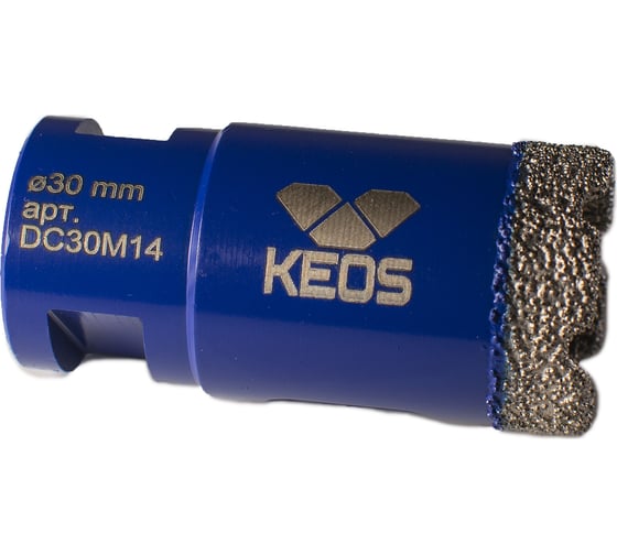 Коронка алмазная по керамограниту PRO 30 мм, M14 KEOS DC30M14