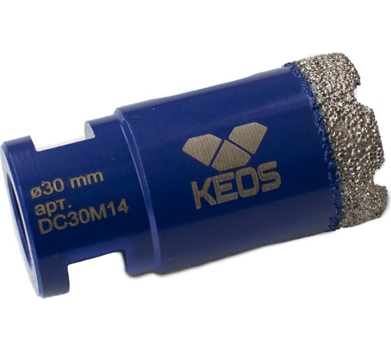 Коронка алмазная по керамограниту PRO 30 мм, M14 KEOS DC30M14