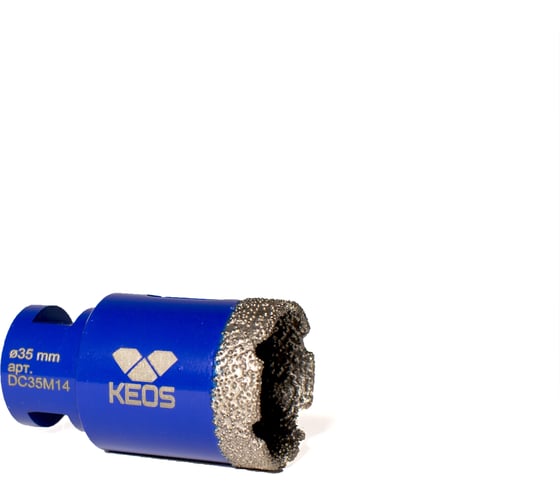 Коронка алмазная по керамограниту PRO 35 мм, M14 KEOS DC35M14