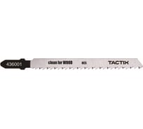 Пилка по дереву Т101В, 5 шт для электролобзика TACTIX 436001