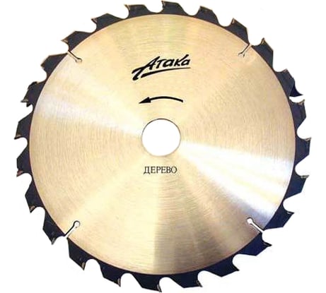 Диск пильный тонкий (184 мм; 40T; 16 мм) по дереву профи АТАКА 8078570