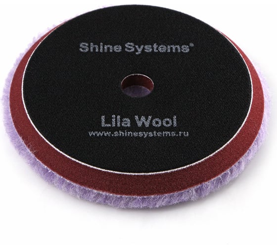 Круг полировальный из лилового меха Lila Wool Pad 155 мм Shine systems SS566