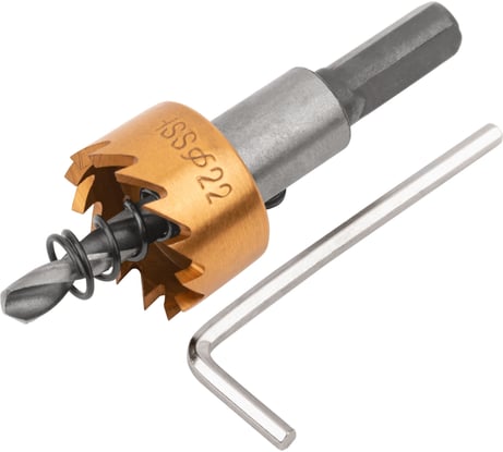 Коронка кольцевая по металлу 22 мм, HSS сталь, титановое покрытие FIT 36862