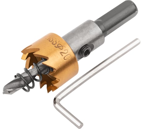 Коронка кольцевая по металлу 20 мм, HSS сталь, титановое покрытие FIT 36860