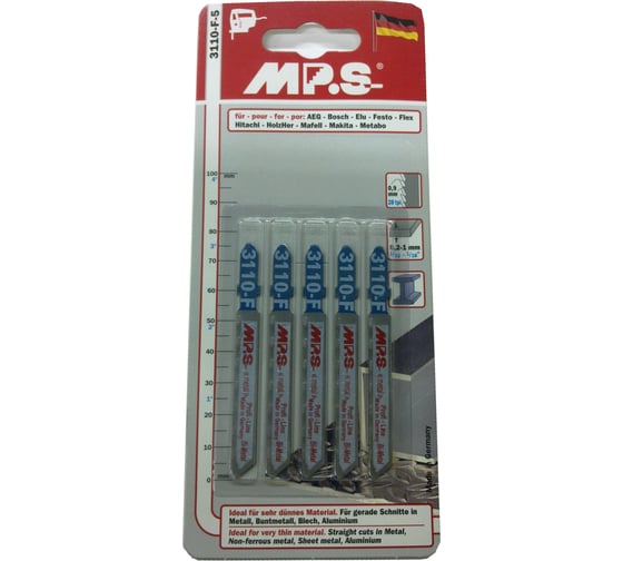 Пилки Bi-Metal (75х50х0.9 мм; 5 шт.) по листовому металлу MPS 3110-F 1