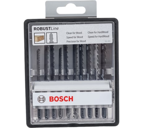 Набор пилок по дереву Robust Line U хвостовик 10 шт Bosch 2607010540
