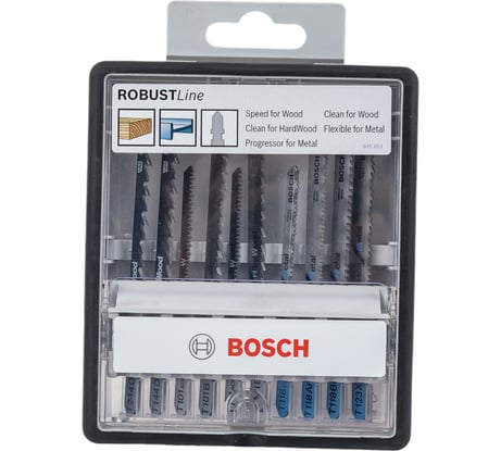 Набор пилок Robust Line T хвостовик 10 шт Bosch 2607010542