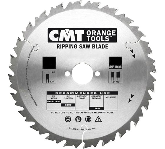 Диск пильный по дереву (180х30х2,6/1,6 мм; Z12) CMT 290.180.12M 1