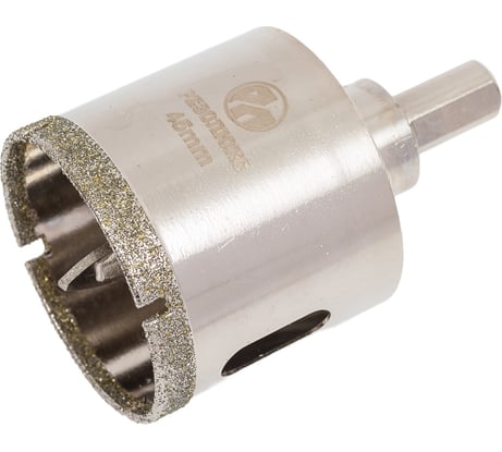 Коронка алмазная с направляющим сверлом по стеклу и керамической плитке 45 мм РЕЗОЛЮКС 64045