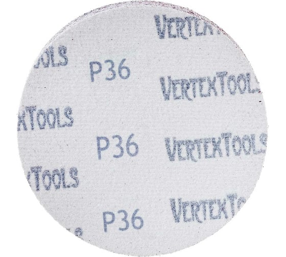 Круг абразивный под липучку 125 мм, Р36, 100 шт vertextools 12800-125-36