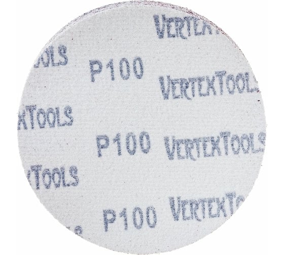 Круг абразивный под липучку 125 мм, Р100, 100 шт vertextools 12800-125-100