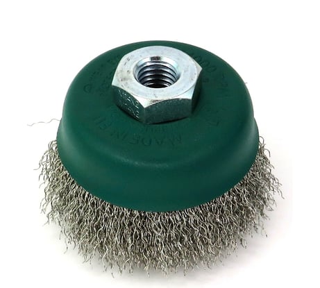 Щетка чашечная для УШМ 80 мм, M14, проволока гофрированная нерж. сталь 0.30 мм SIT 0926