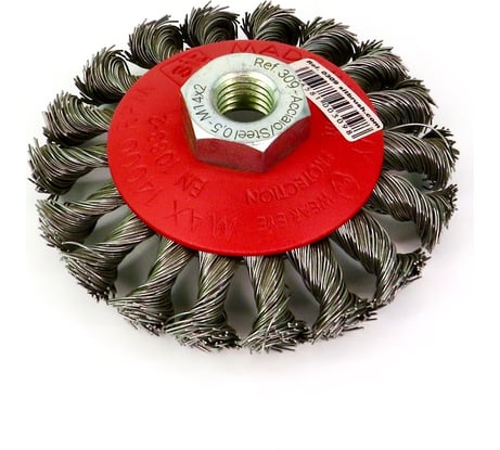 Щетка коническая жгутовая для УШМ 95 мм, M14, проволока сталь 0.50 мм SIT 0309