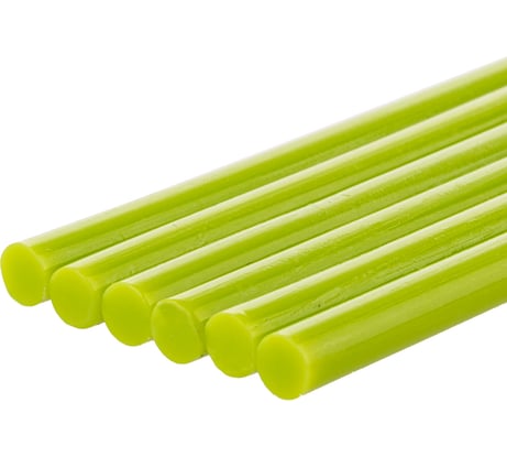 Стержни для клеевого пистолета универсальные зеленые, 7 мм x 100 мм, 6 штук, TDM ELECTRIC «Алмаз» SQ1024-0505