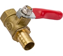 Кран шаровый внутренняя резьба 1/4"M на елочку 10 мм, латунь Pegas pneumatic 4418