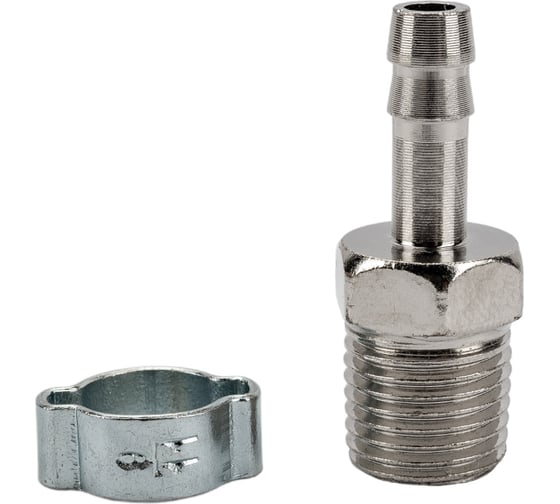 Переходник 1/4"M - елочка (6 мм с обжимным кольцом 9x11 мм) FUBAG 180260