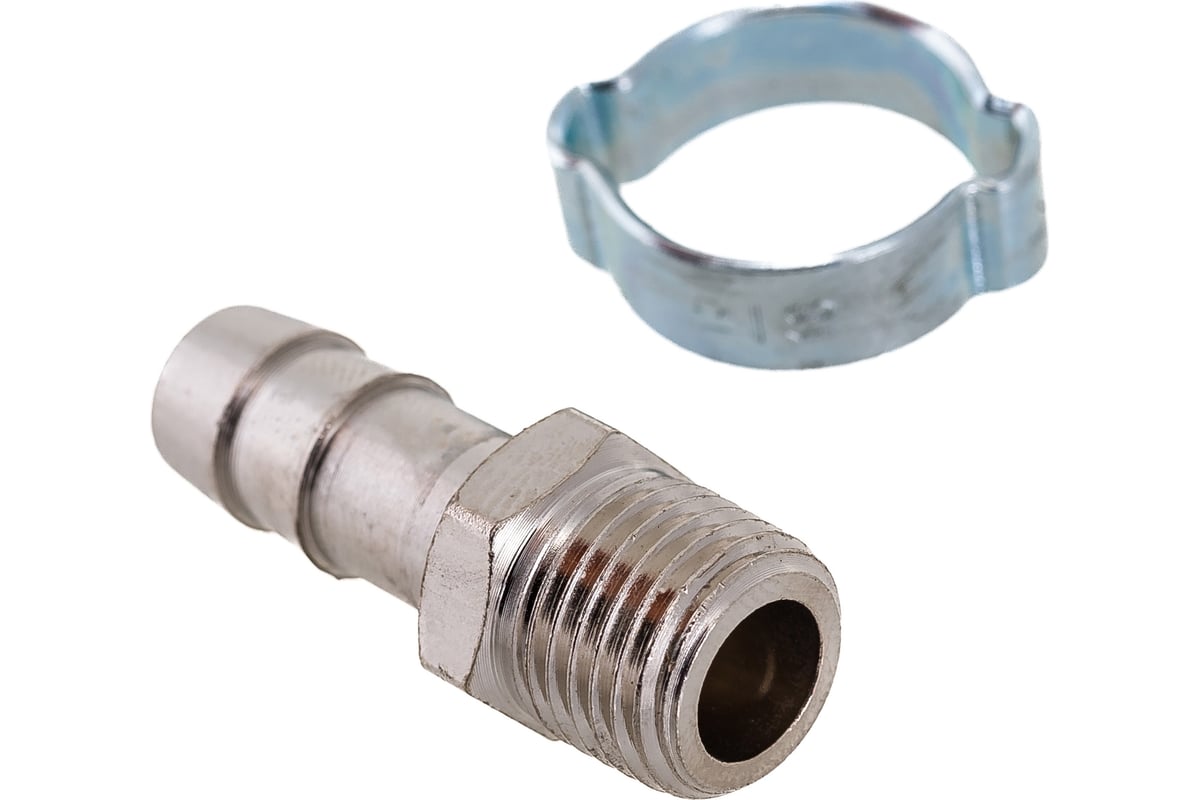 Переходник 1/4"М - елочка (10 мм; обжимное кольцо 15Х18 мм) FUBAG ...